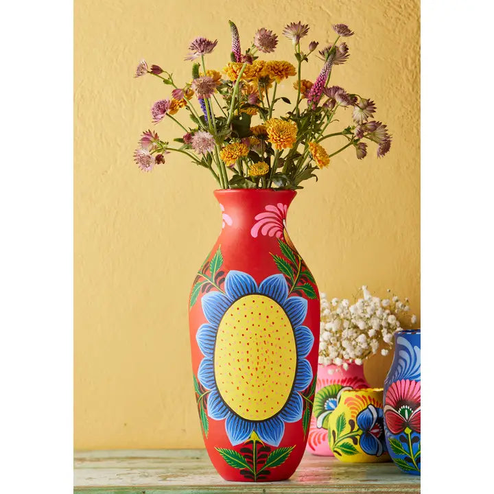 Sunflower Handpainted Terracotta Vase