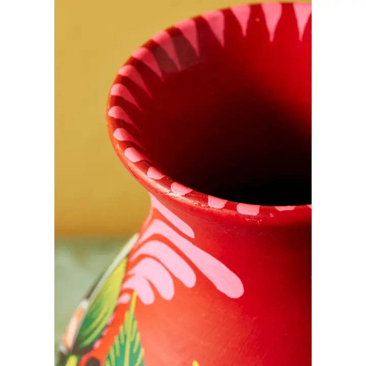 Sunflower Handpainted Terracotta Vase