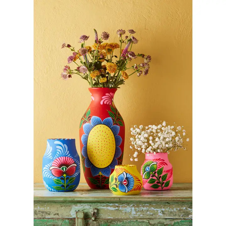 Sunflower Handpainted Terracotta Vase
