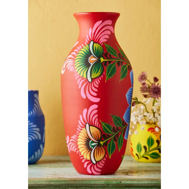 Sunflower Handpainted Terracotta Vase
