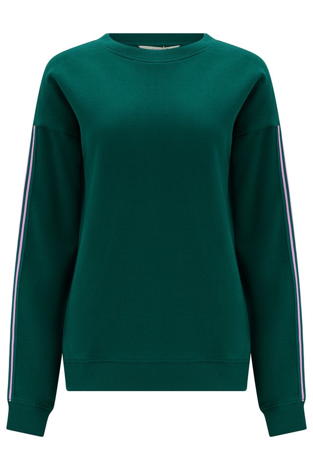 Sugarhill Brighton, Magda Sweatshirt in Green with Pin Retro Stripe