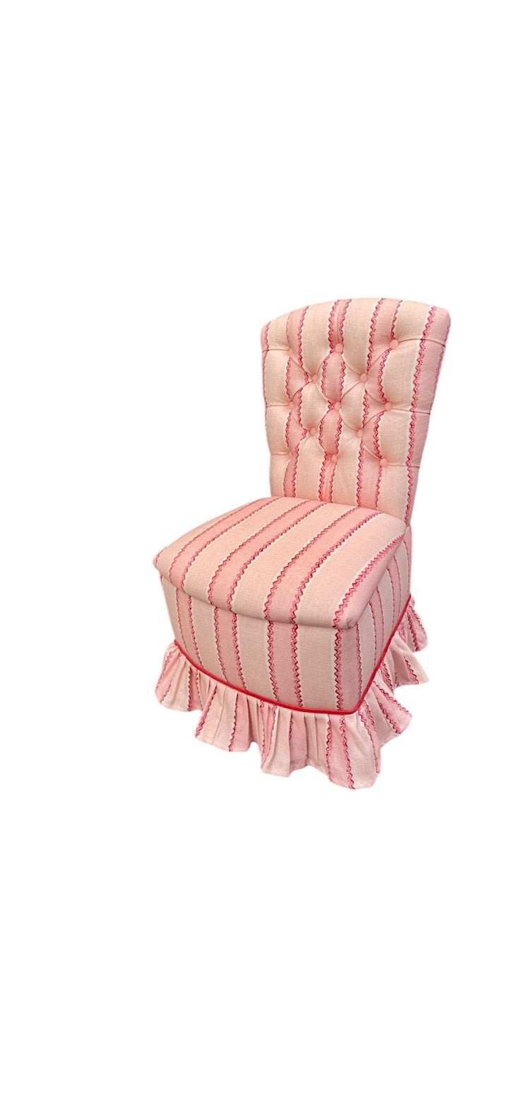 Little Bedroom Chair: pink striped