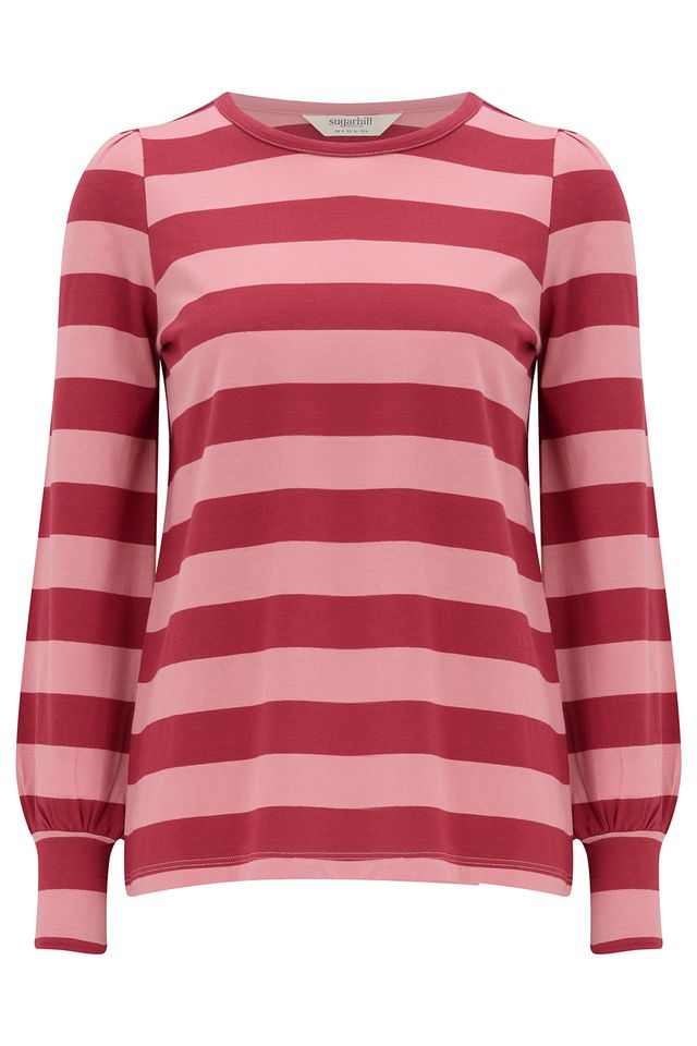 Sugarhill Brighton Red/Pink Wide Striped Griselda Top