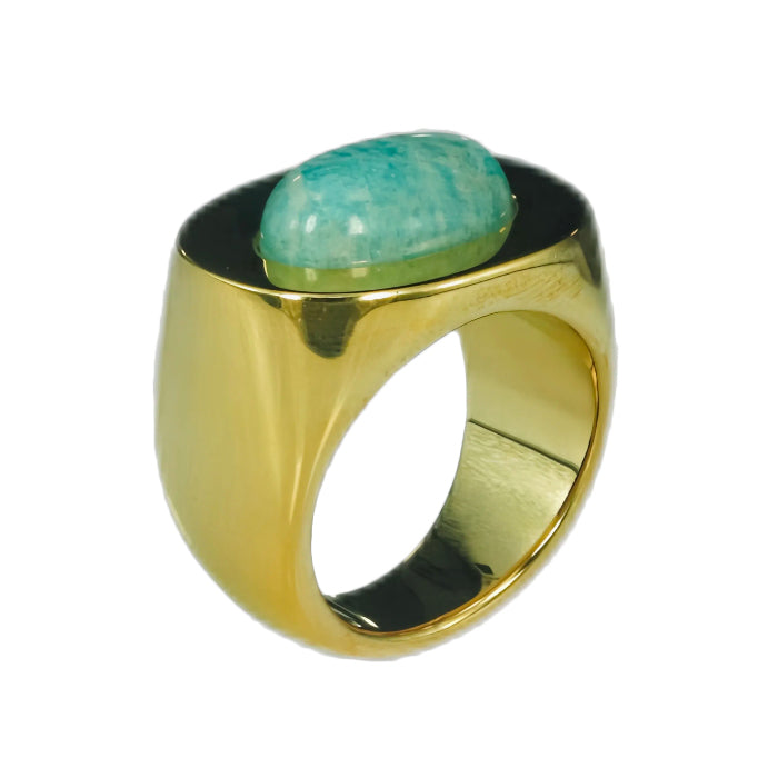 Ring 46 GOLD & Amazonite Ring