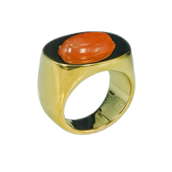 Ring 46 GOLD & Orange Quartz