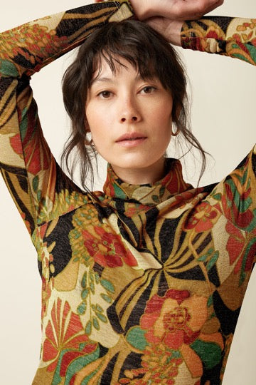 King Louis Daz roll Neck Top - Sheer