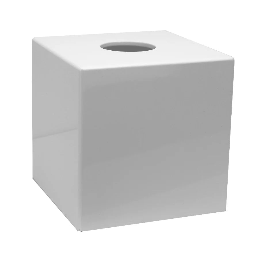 White square tissue box on a white background