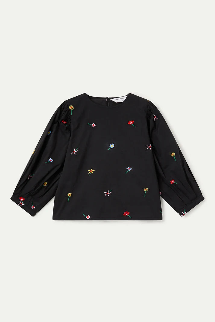 Black Gardener Flowers Top