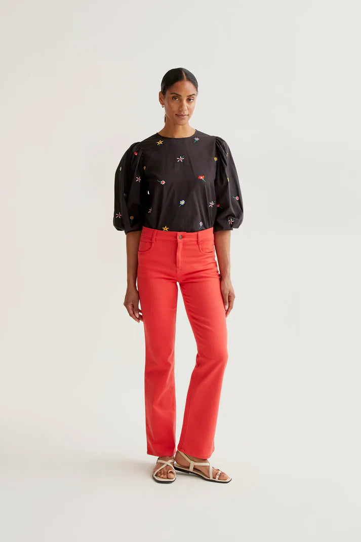 Black Gardener Flowers Top