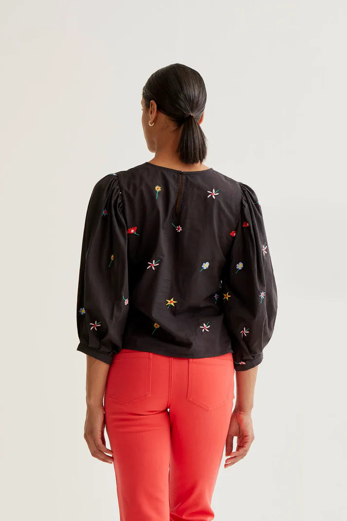 Black Gardener Flowers Top