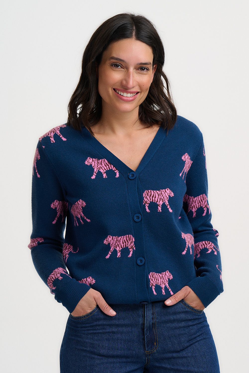 Sugarhill Brighton, Teal Tiger Jennifer Cardigan