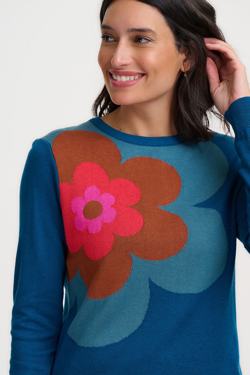Sugarhill Brighton, Rita Jumper, Teal Growing Flower
