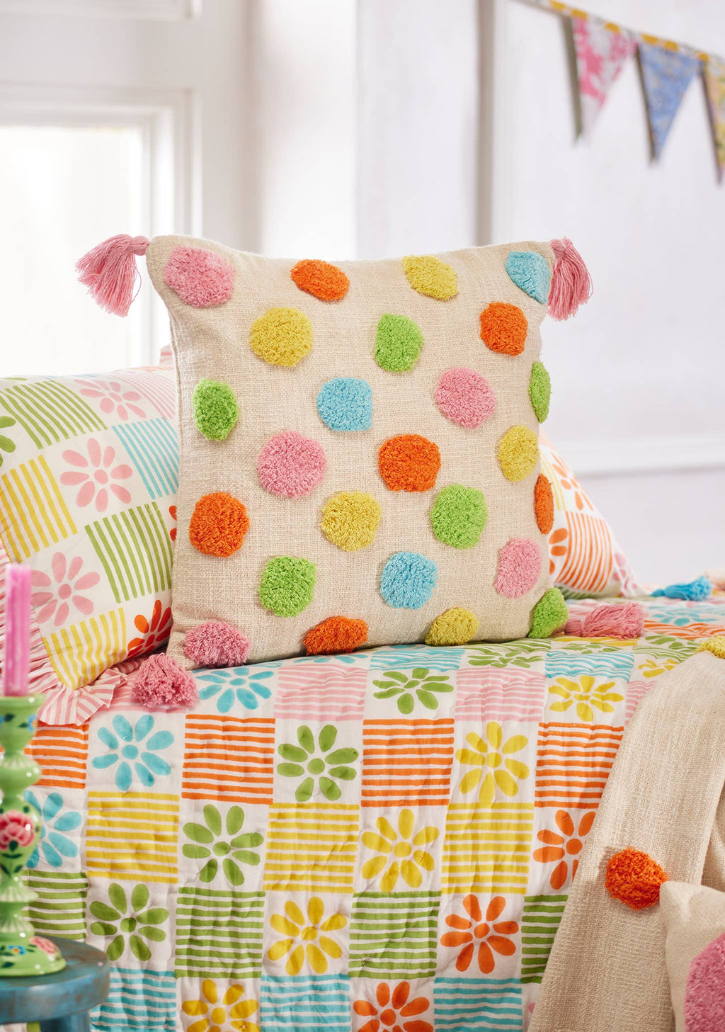 Tufted Dot Cushion Cover
