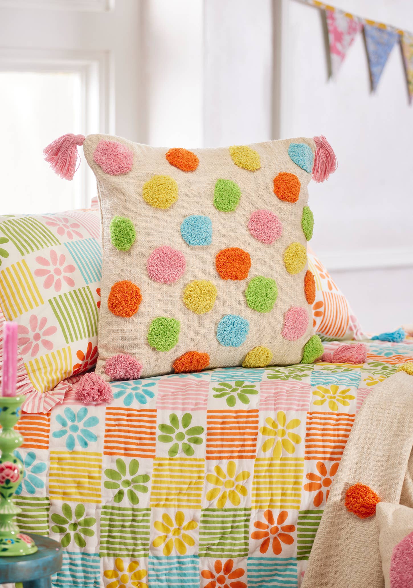 Tufted Dot Cushion Cover