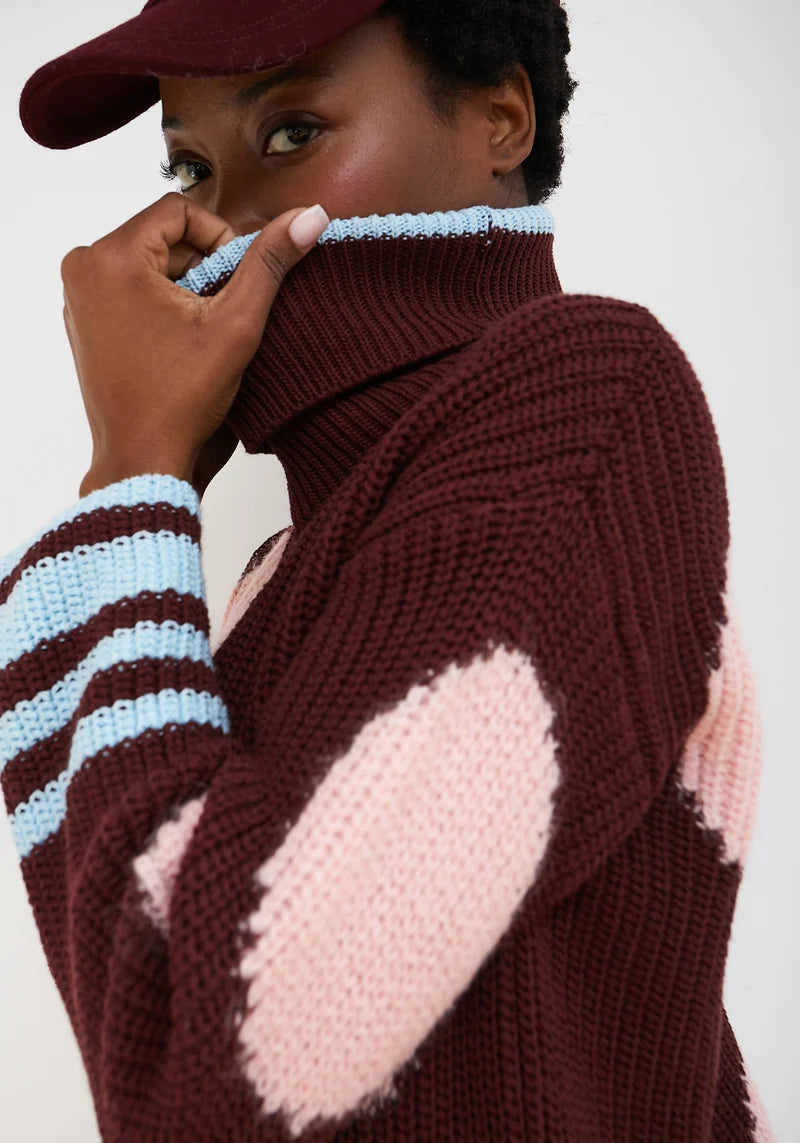 Dr Bloom Burgundy Bombom Sweater