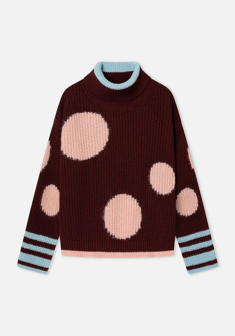Dr Bloom Burgundy Bombom Sweater