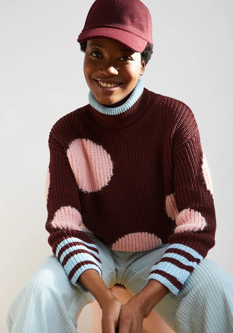 Dr Bloom Burgundy Bombom Sweater