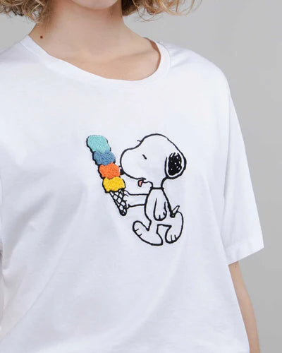 Brava Peanuts Ice-Cream Oversize Tee White