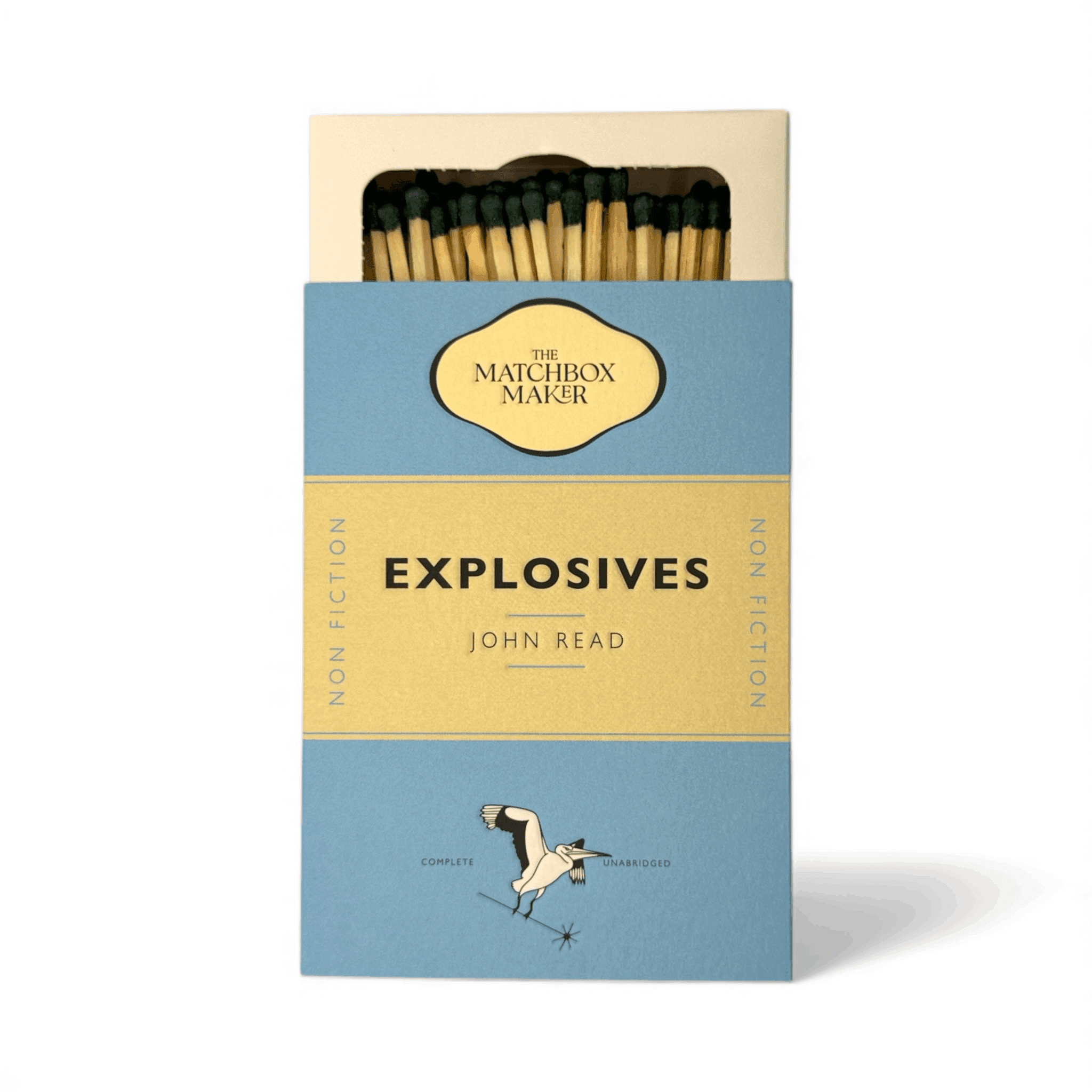 Book titled 'Explosives' by John Read with a matchbox design on the cover.