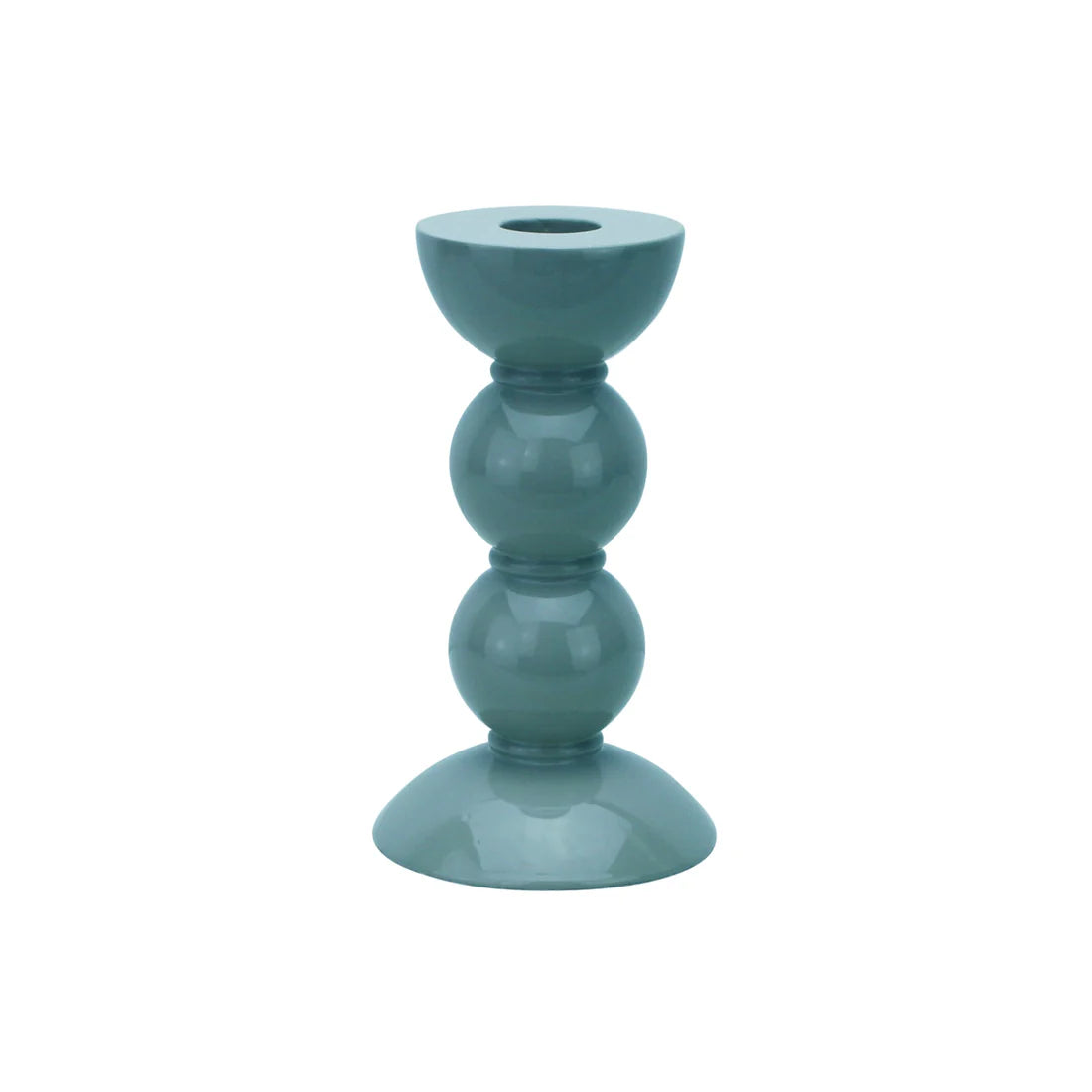 Medium Bobbin Candlestick - light blue