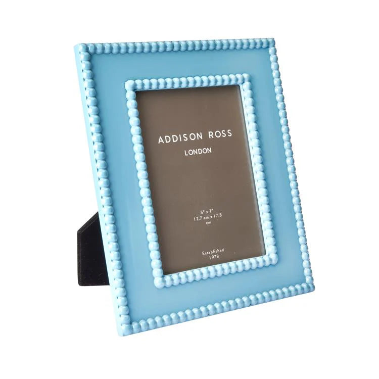 Bobbin Lacquer Photo Frame - light blue
