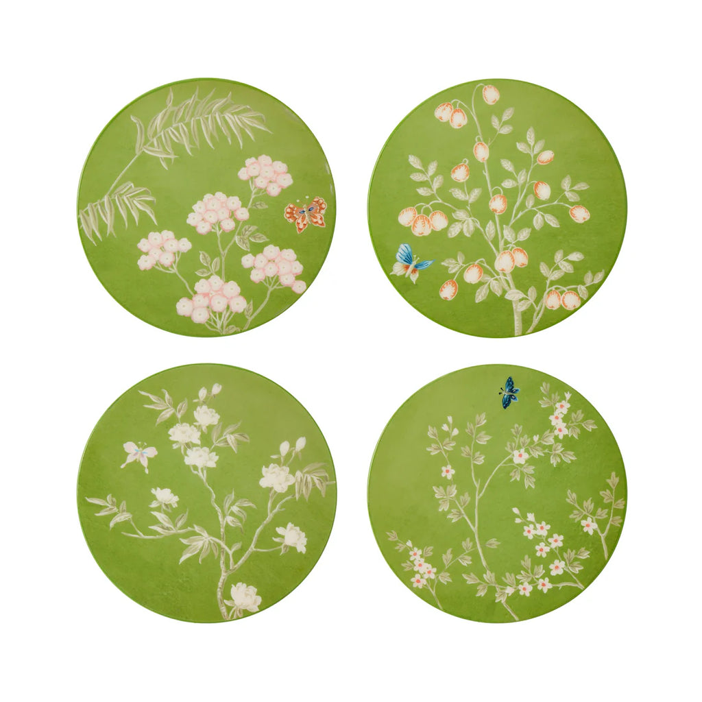 Chinoiserie Coasters - Set of 4 - green