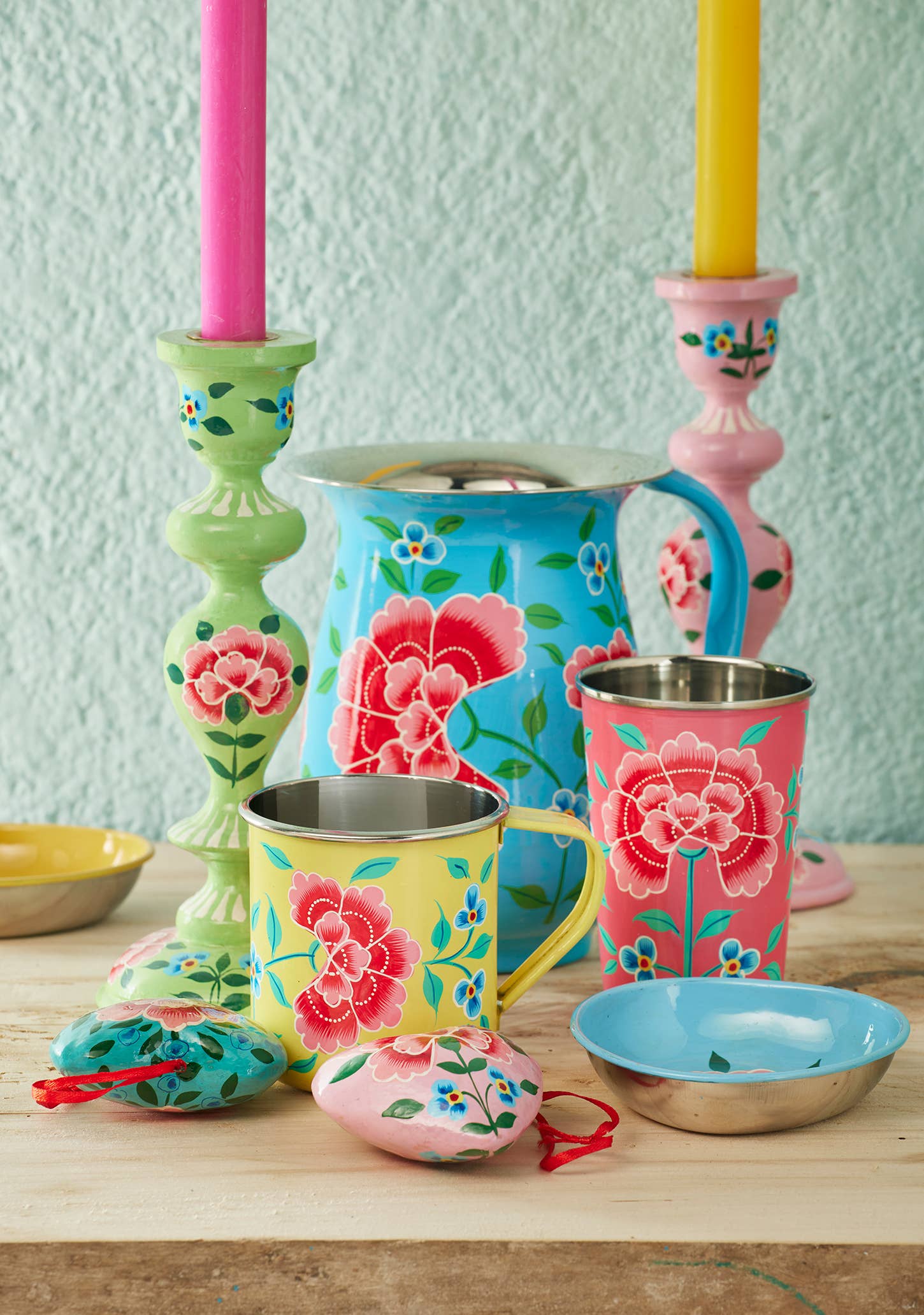 Chrysanthemum Hand Painted Enamel Large Tumbler