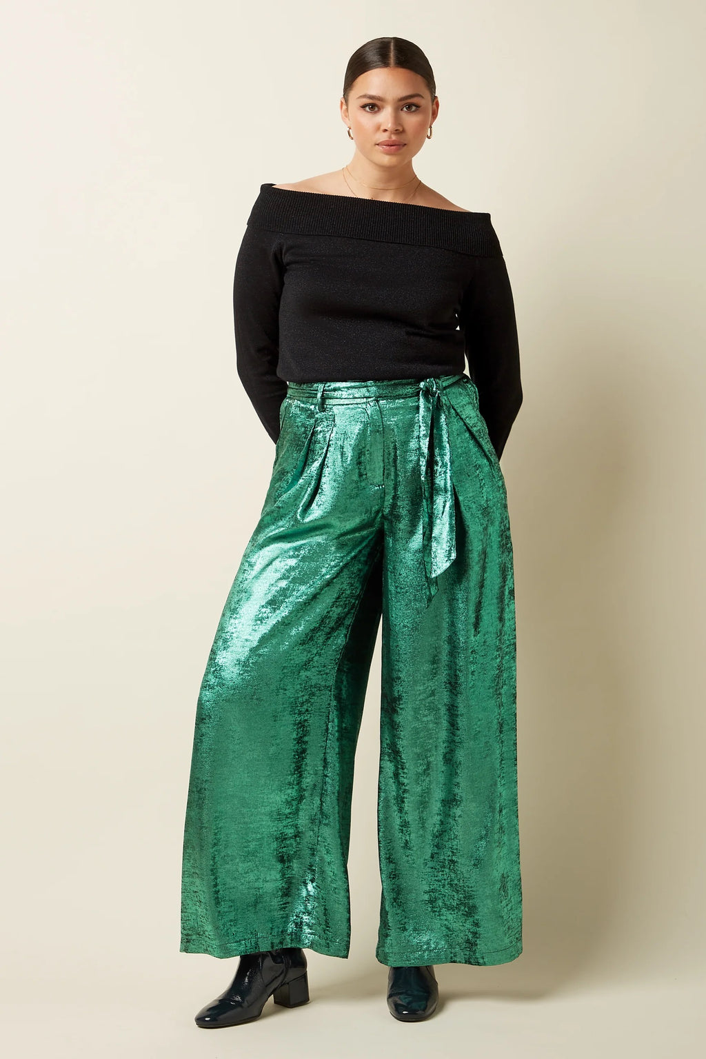 King Louis Marnie silver green trousers