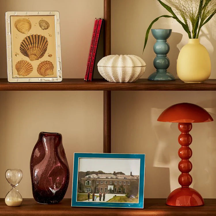 Medium Bobbin Candlestick - light blue