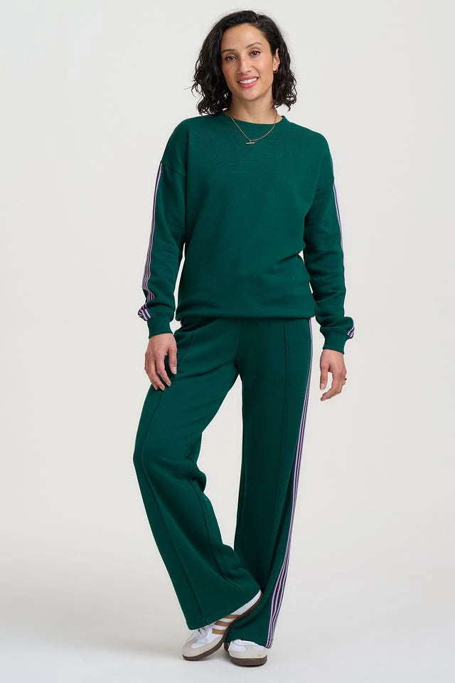Sugarhill Brighton Green, Pink Retro Stripe Enya Joggers