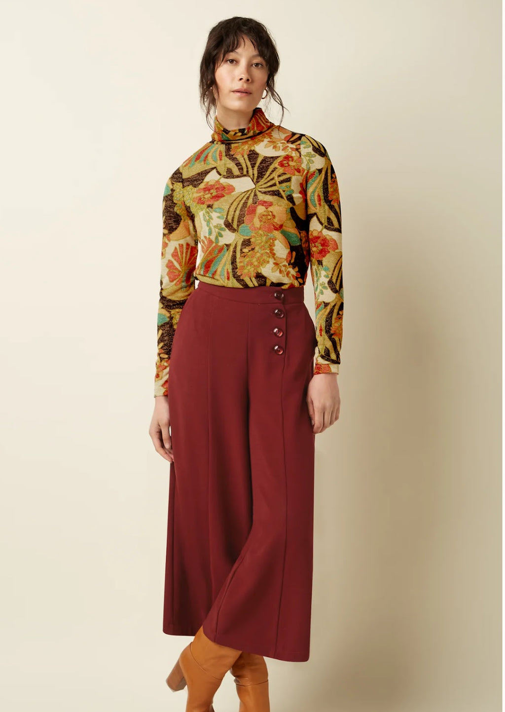 King Louis Daz roll Neck Top - Sheer