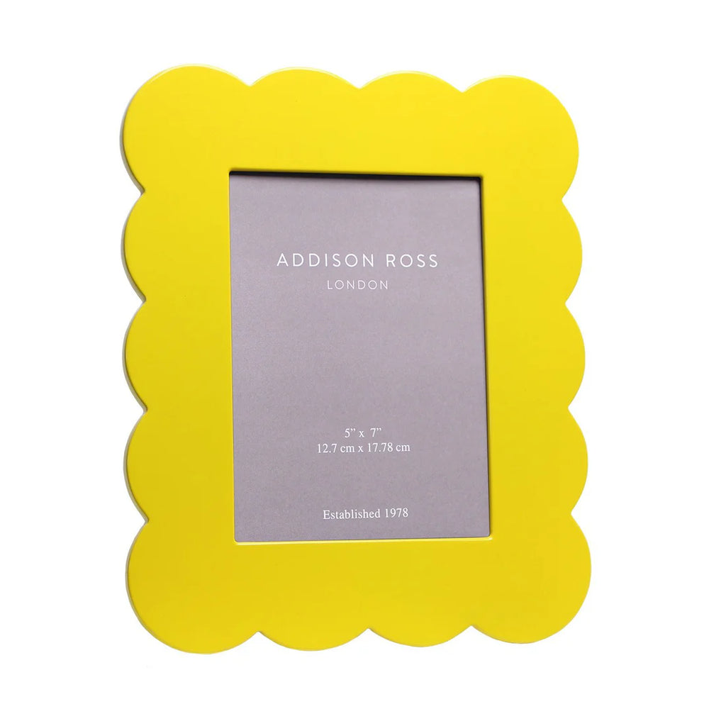 Scalloped Photo Frame - yellow