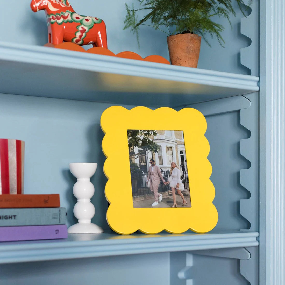 Scalloped Photo Frame - yellow
